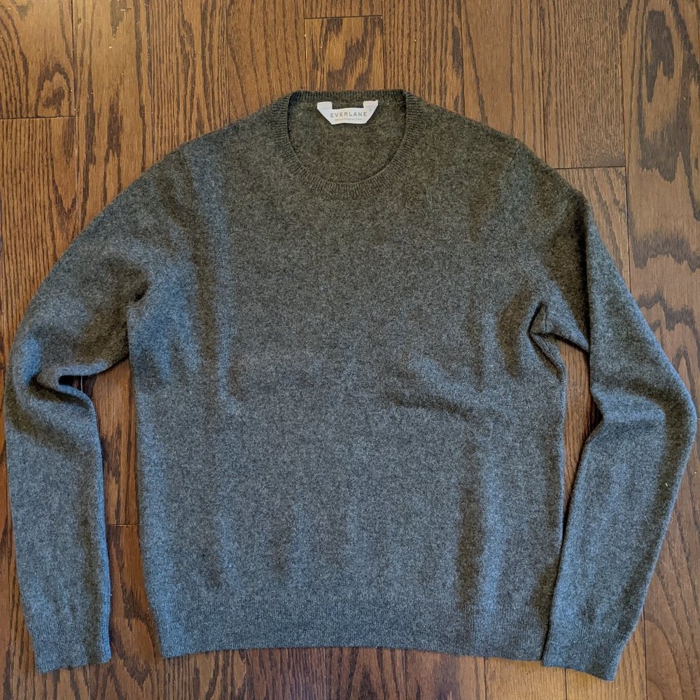 Everlane Olive/Moss Green Cashmere Crew Neck Sweater